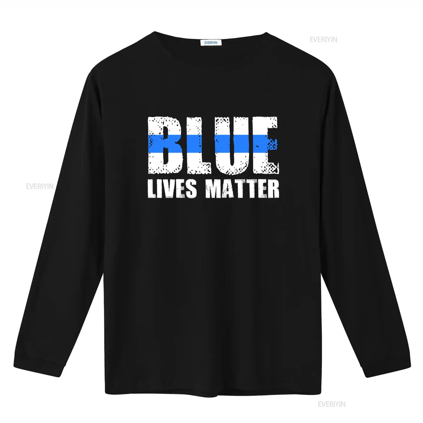Blue Lives Matter USA Classic Men's T Shirt Honor Serve Protect with Flag Design vintage Washed Stretched homme Casual graphic