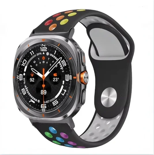 حزام سيليكون لساعة سامسونج جالاكسي الترا 47 ملم سوار رياضي ناعم معصمه حزام ساعة قابل للتنفس لحزام جالاكسي الترا