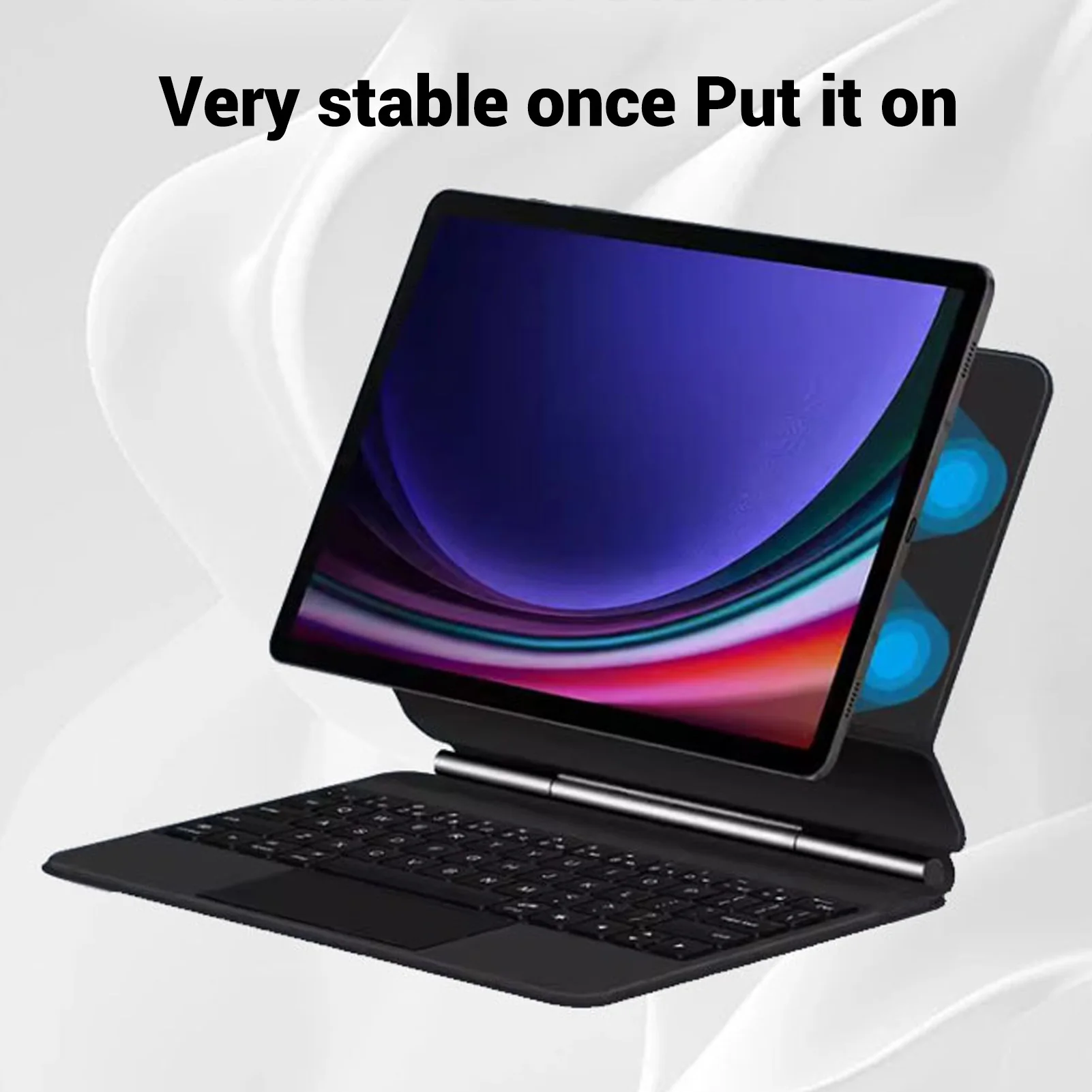 Magnetic Keyboard Case PU Leather Floating Cantilever Stand Wireless Keyboard Case Multifunction for Galaxy Tab S7 S8 S9 S9FE