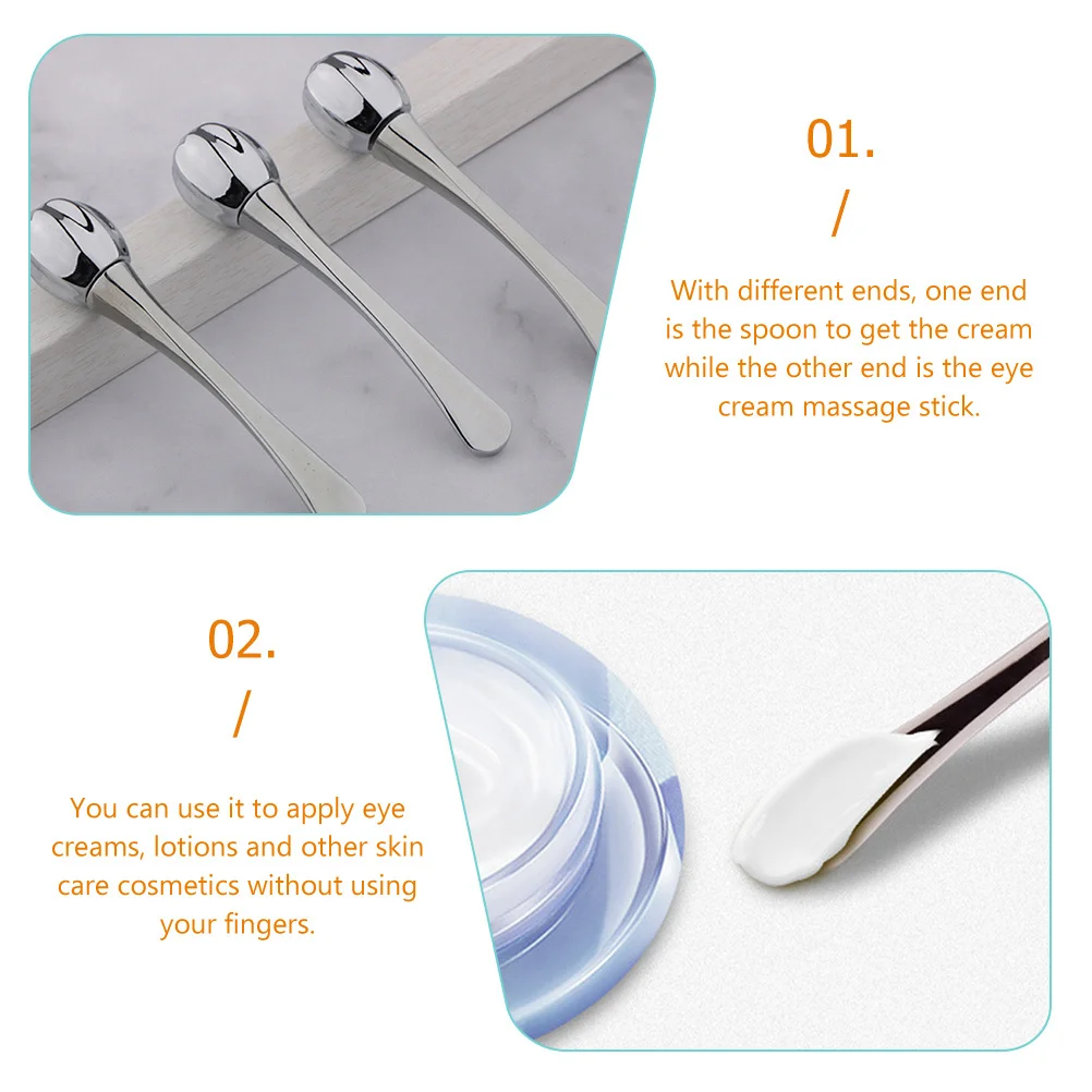 

Eye Cream Stick Metal Dual Ended Roller and Spoon Massage Tool for Eyes Face Skincare Relieving Puffiness Dark Circles