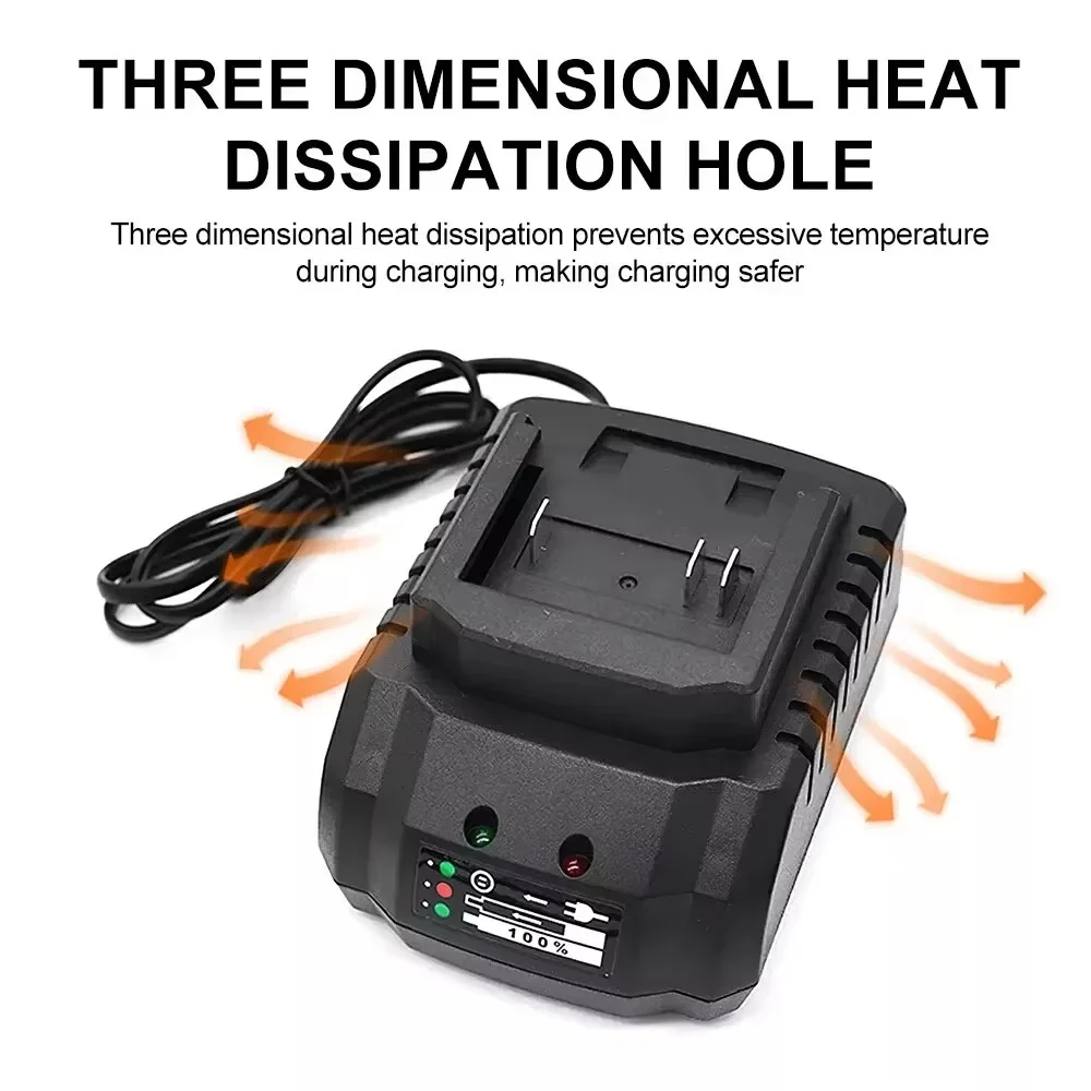 Carregador de Bateria de Lítio 18V 21V 2A/3A para Furadeira Elétrica Makita, Máquina de Polir, Cortador de Grama, Máquina de Lavar Carros - Adaptador de Bateria