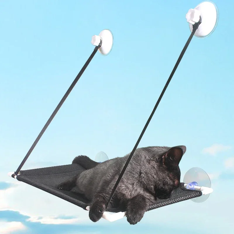 Pet Summer Cup Comfortable Suction Windowsill Mesh Hanging Hammock Breathable Cat Double Beds