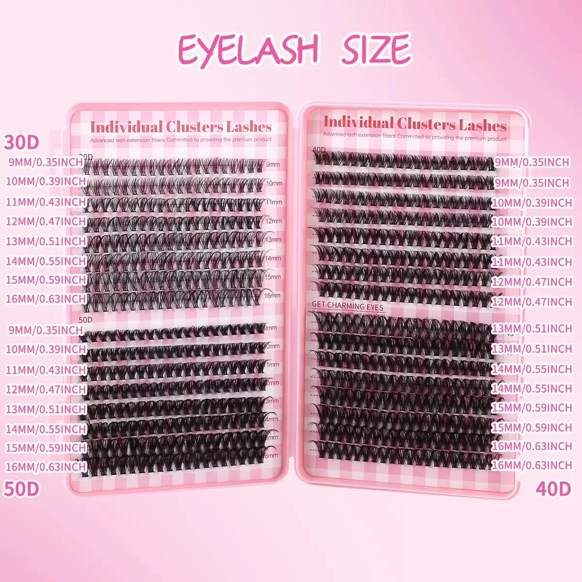 640pcs 30D/40D/50D Individual Lashes Book Clusters Extensions False Eyelash DIY at Home Cluster Eyelash Extensions Makeup