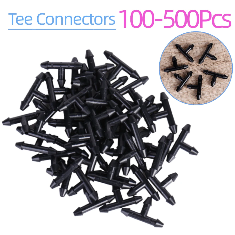 100-500Pcs 3/5 Drip Irrigation Joint Plastic Irrigation Joint Universal Portable Multi-function Lightweight for Watering Systems