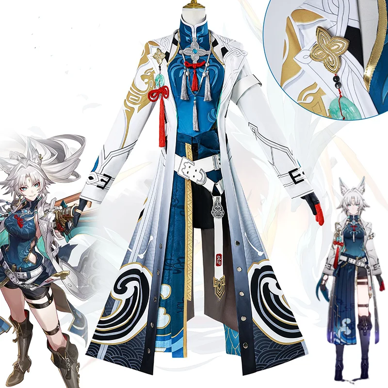

In Stock Feixiao Cosplay Costume Outfit Honkai Star Rail Fei Xiao Cosplay Claw Fox Full Set Wig Shoes Props Halloween Xmas