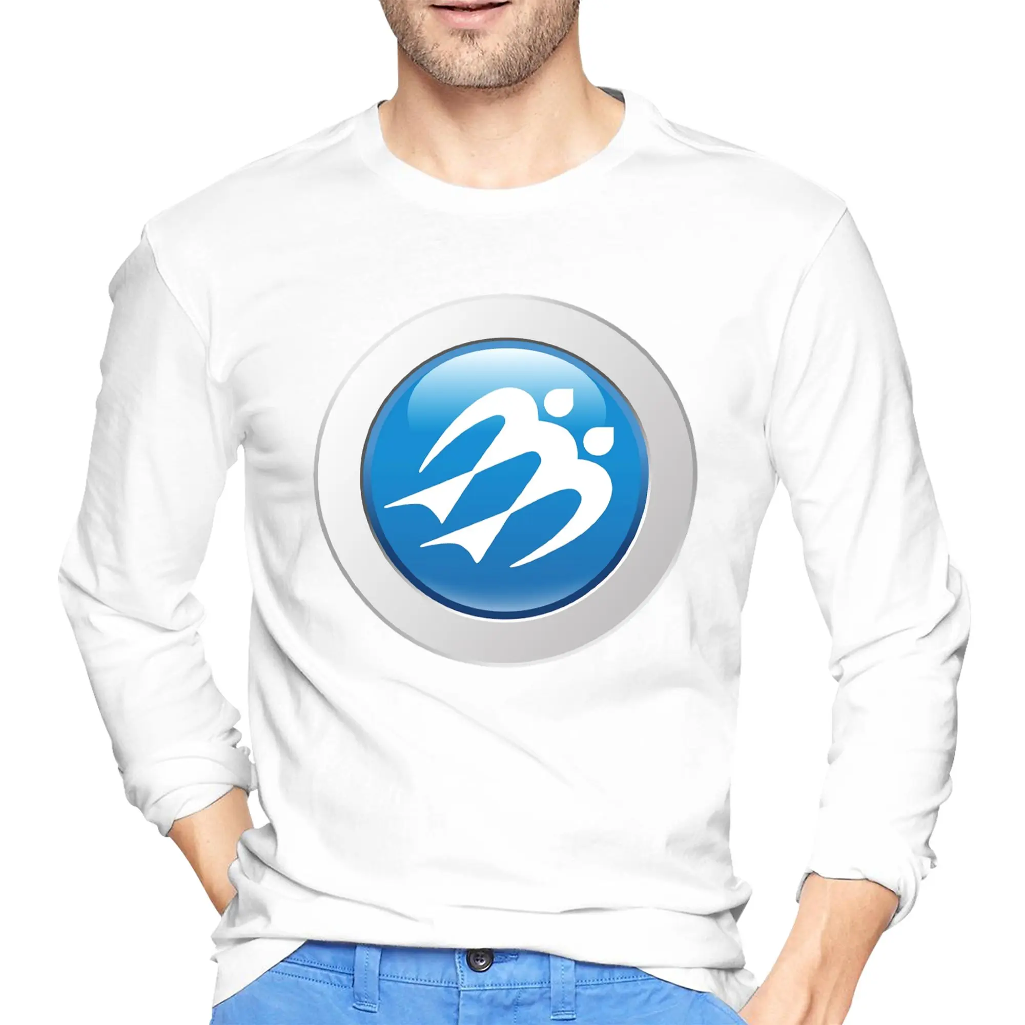 

Knaus Caravan Мужская футболка с длинными рукавами Дышащие футболки с круглым вырезом Весенние и осенние мужские топы