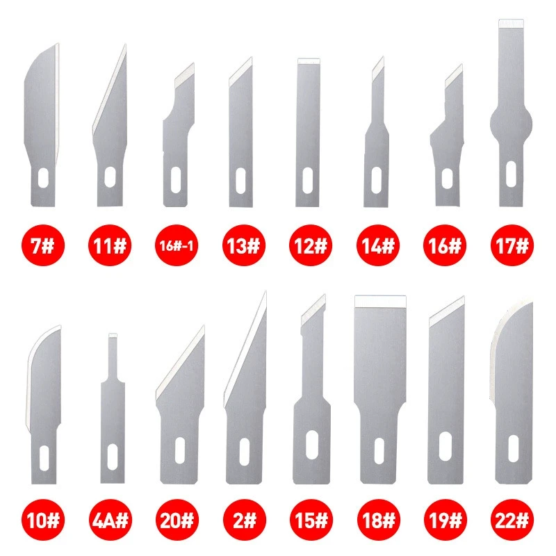 100PCS SK5 High Carbon Steel Woodcarving Blade Craft Carving Tool Carving Metal Knife Woodcarving PCB Repair DIY Blade