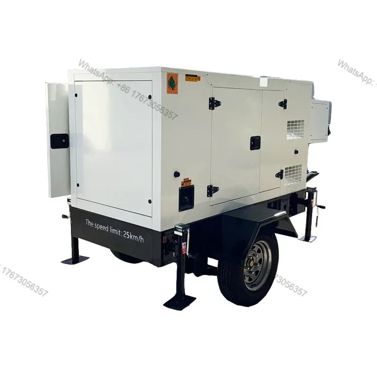 80KW 50HZ Diesel Generator Mobile Trailer Power Station With Good Quality Different Colors Super Engine