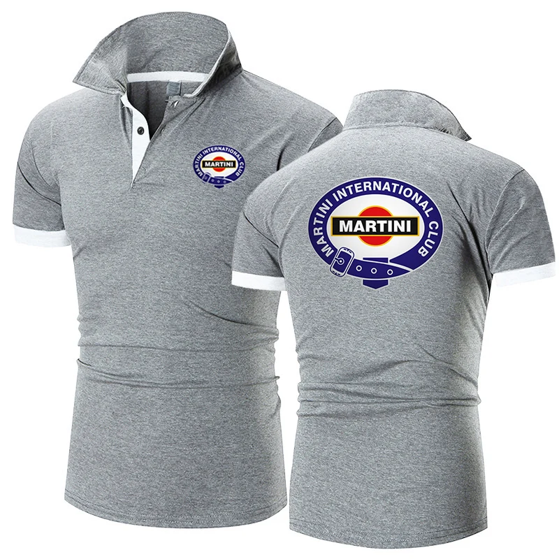 Martini Racing Printing Fashion 2024 New Man\'s Summer Solid Color Short Sleeve High Quality Classic Slim Fit Polo Shirt Tops