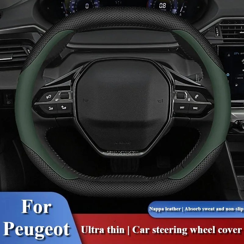 

Nappa Leather Car Steering Wheel Covers for Peugeot 408 508 4008 5008 408X Peugeot Accessories Anti Slip Car Steering Wheel Grip
