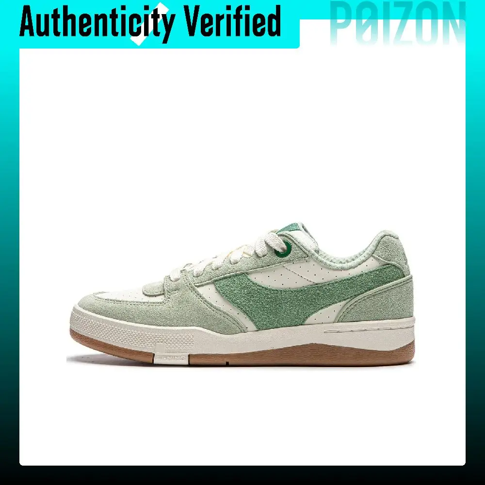 Li Ning Synthetic Leather, Split Cow Leather Slip Resistant Abrasion Resistant Low top Skateboard Shoes Women's AEPU028-4