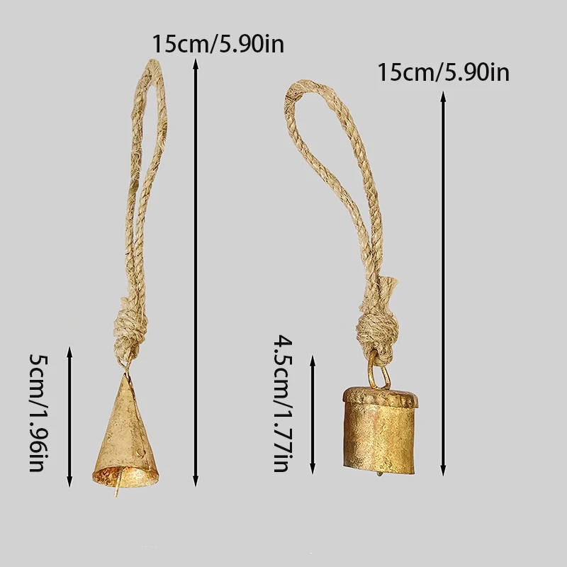 1pc Rustic Vintage Bell 5cm Indian Tin Bell Christmas Decor Pendants Copper Bells Wall Hanging Pendant Party Decorations