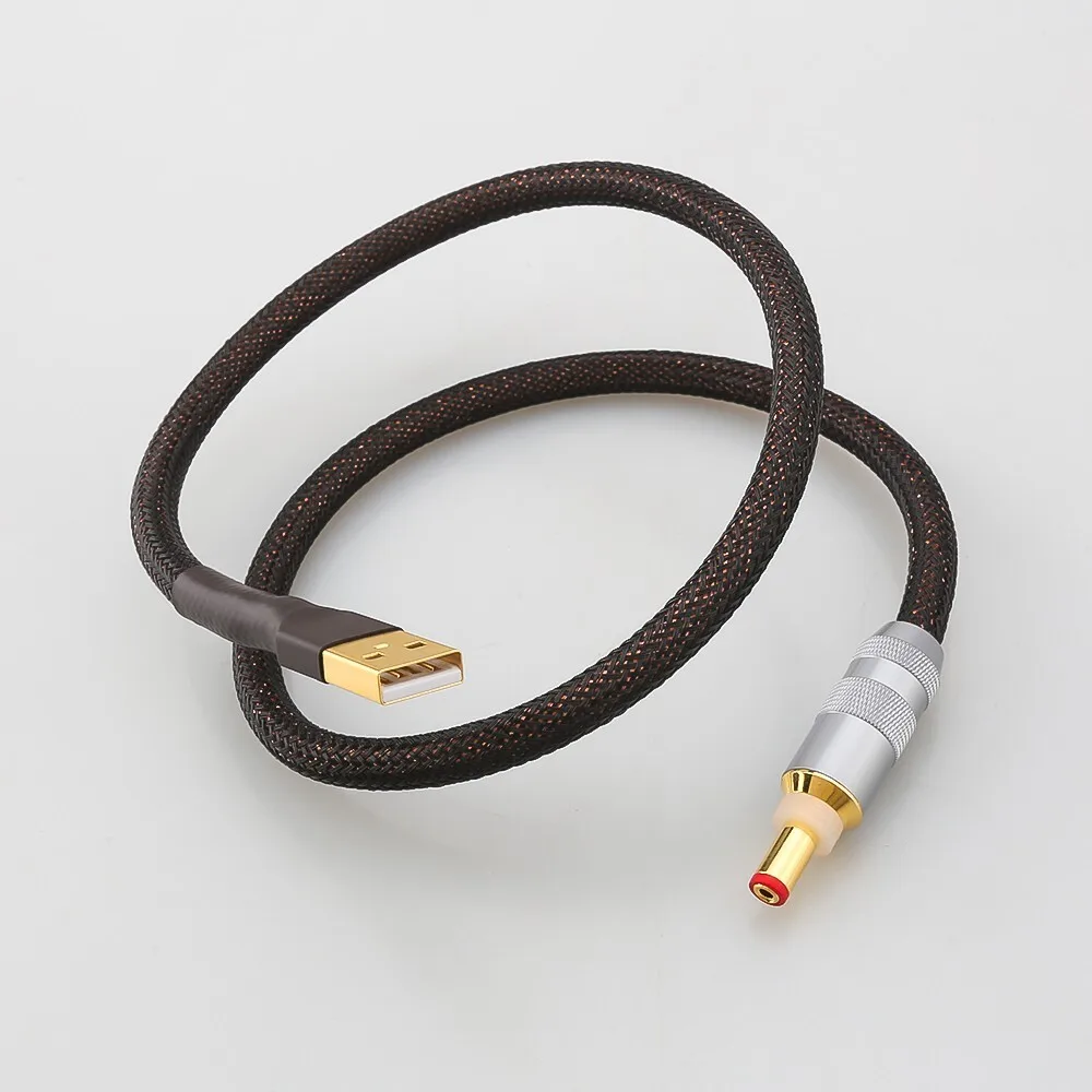 OCC Copper HiFi DC Power Cord High-End USB A to 5.5*2.1mm DC Male Plug Audiophile Grade Power Supply Cable