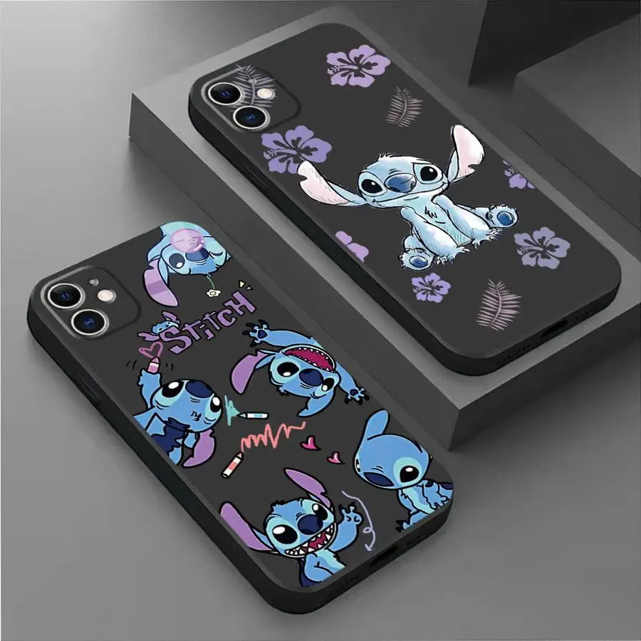 Funda de teléfono Disney Stitch Angle para Google Pixel 7a 6a 7 Pro 6 Pro 8 Pro 8a, funda a prueba de golpes, bolsa negra suave