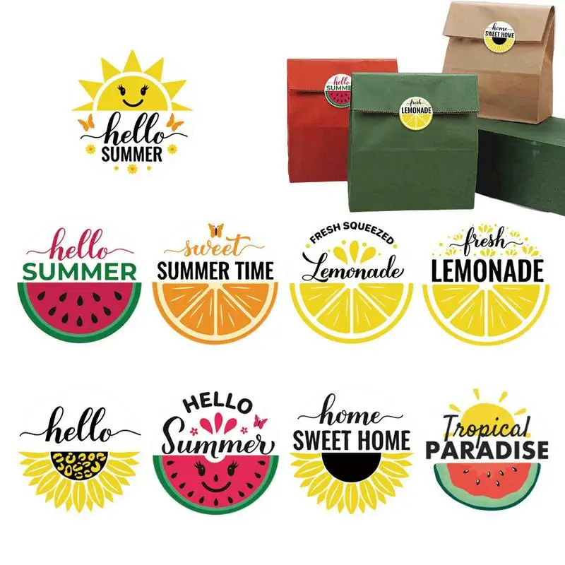 Beach Sea Stickers Hawaiian Cartoon Labels Decor Multi-Purpose Holiday Decor For Laptop Water Bottles Cups And Mobile Phones