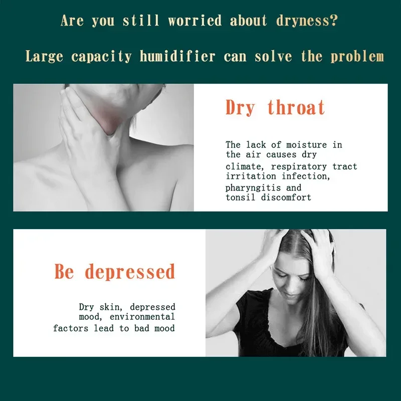 USB 공기 가습기 더블 스프레이 포트 에센셜 오일 아로마 테라피 디퓨저, 홈 오피스용 쿨 미스트