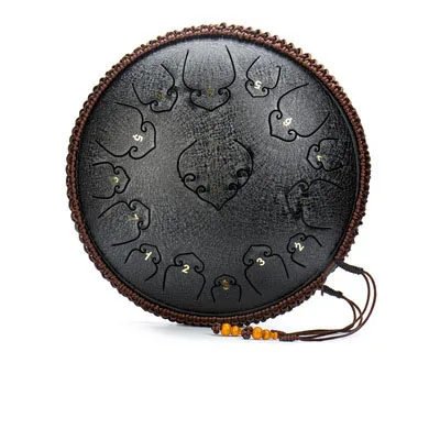 

Wholesale 2022 New style 14 inch 15 tone steel tongue drum professional Ethereal drum with 8 freebies