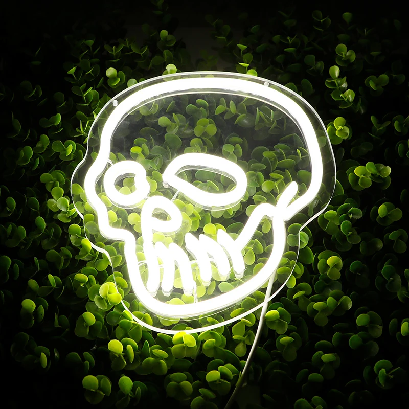 1Pcs Happy Halloween Skull Led Neon Sign for Bedroom Indoor Party Decor 5V USB Neon Sign Light Decorations Dropshipping