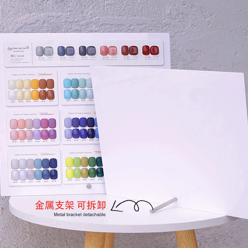 

1 set Acrylic 24/48/60/88/96 Color Slots DIY Nail Display Shelf Gel UV Polish Chart Card For Nail Salon Manicure Practice Tool