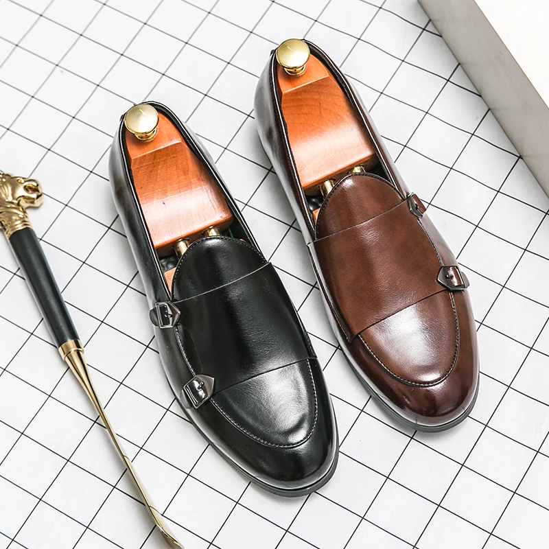 

Men Casual Leather Shoes High Quality Office Business Leather Shoes for Men Party Formal Men's Dress Shoes Wedding Loafers Men