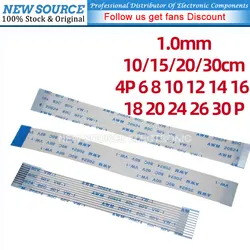 10PCS Flat Flexible FFC FPC Cable AWM 80C 60V VW-1 Pitch 1.0mm 4P 6 8 10 12 14 16 18 20 24 26 30 Pin 10/15/20/30cm TYPE-A/B