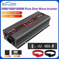 DATOU BOSS 1800W Pure Sine Wave  Inverter DC12V AC220V-240V 50Hz with EU Socket Fans Type-C USB Car Inverter 1000W 1500W 1800W