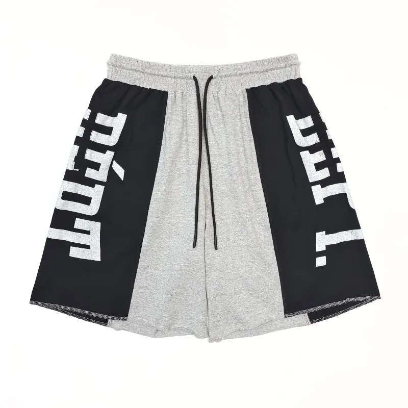 Gallery Dept Left and Right Alphabet Black and Grey Color Matching Casual Shorts