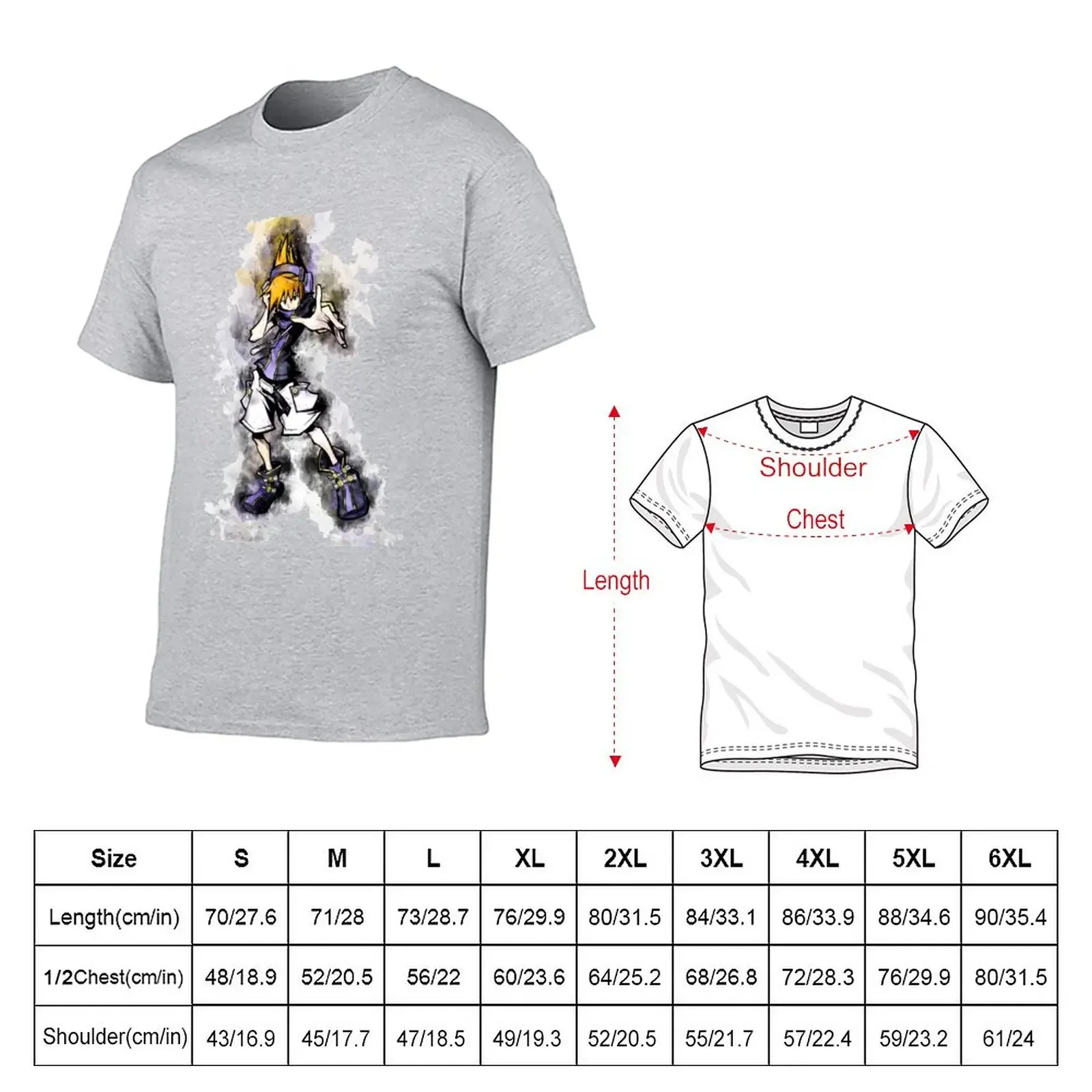 TWEWY - Neku *watercolor* T-Shirt anime clothes oversized men t shirts