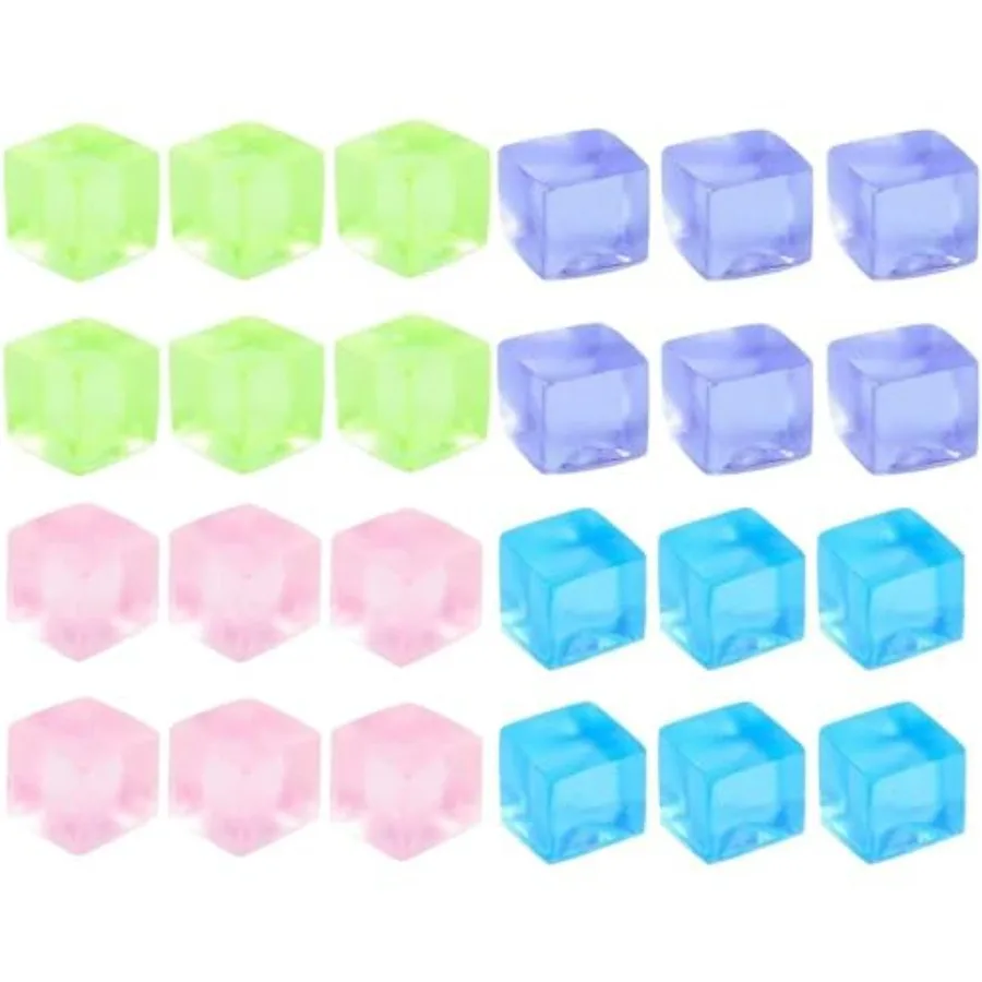 

24Pcs Stress Balls Fidget Toys Adults, Ice Cube Toys - Square Squeeze Ball Toys, Squeeze Toys - Small, Stress Balls for Adults,