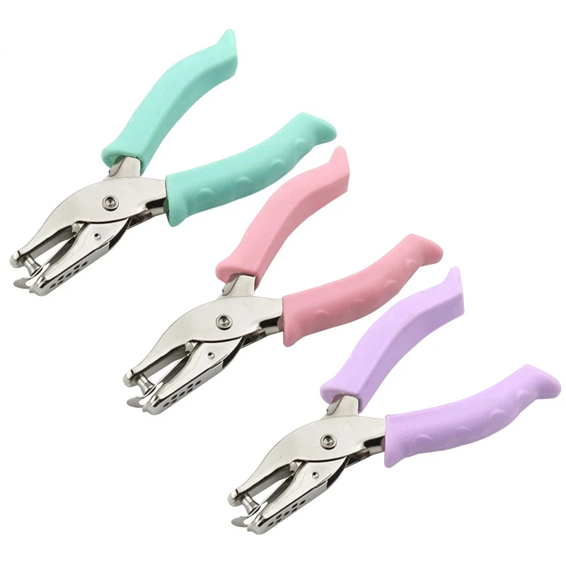 

6mm Hand-Held Single Hole Punch Pliers DIY Loose-Leaf Paper Office Home Punch Tool New Style for Business Industrial Use