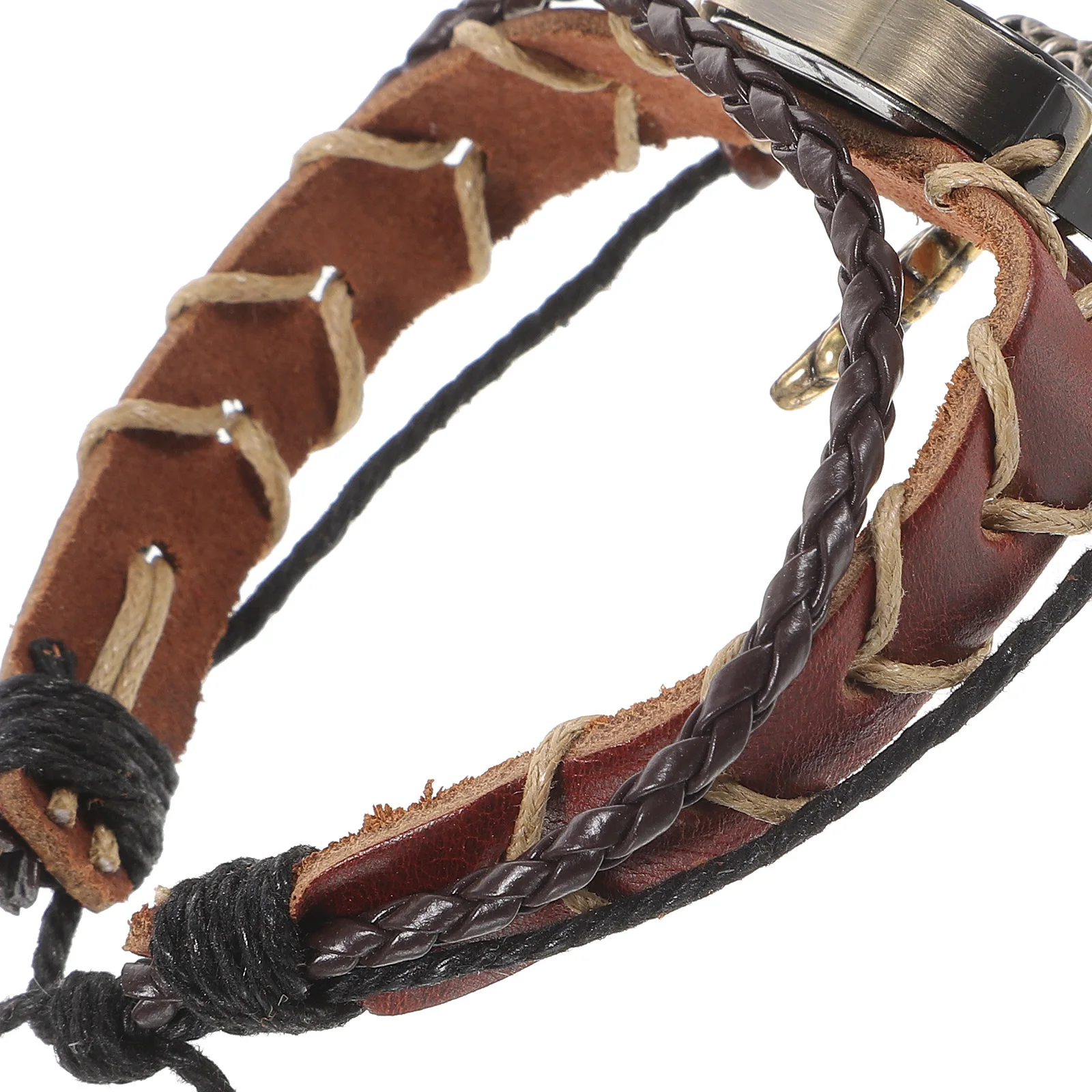 قطعة واحدة من ساعة كوارتز عصرية للجنسين مع سوار كلاسيكي بمينا دائري لتصميم الارتداء اليومي #6