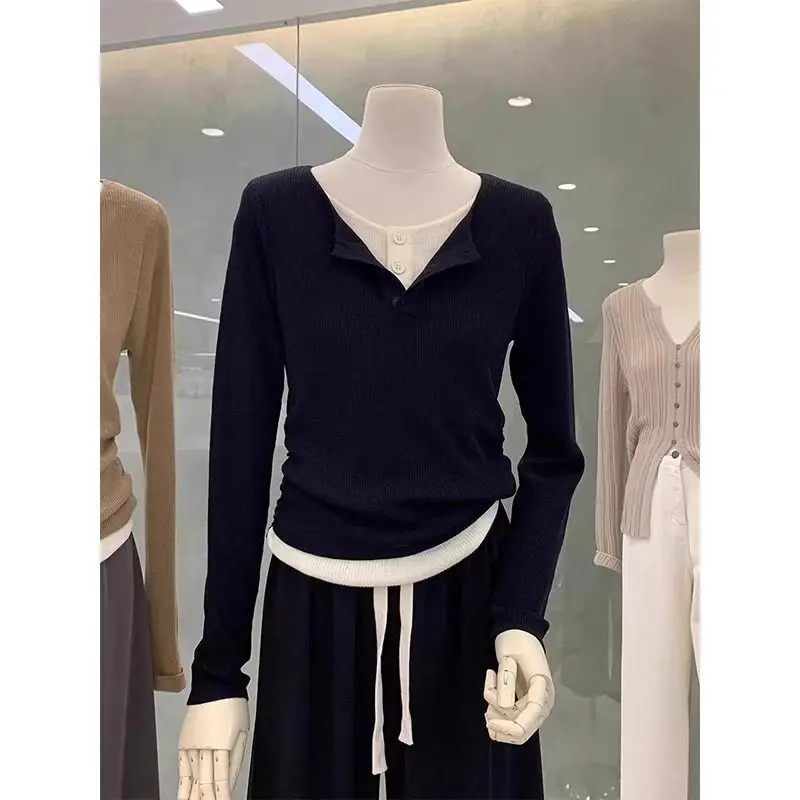 

Свитера Джемперы Пуловеры Женские водолазки Укороченные трикотажные изделия с узором «гусиные лапки» Деловые встречи Конференц-зал BF Y2K Lady OL Work Fit