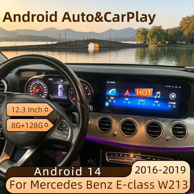 

12.3''Carplay Auto Android14 Screen LHD RHD Car Radio For Mercedes Benz E-class W213 2016-2019 GPS Multimedia Stereo Player Head