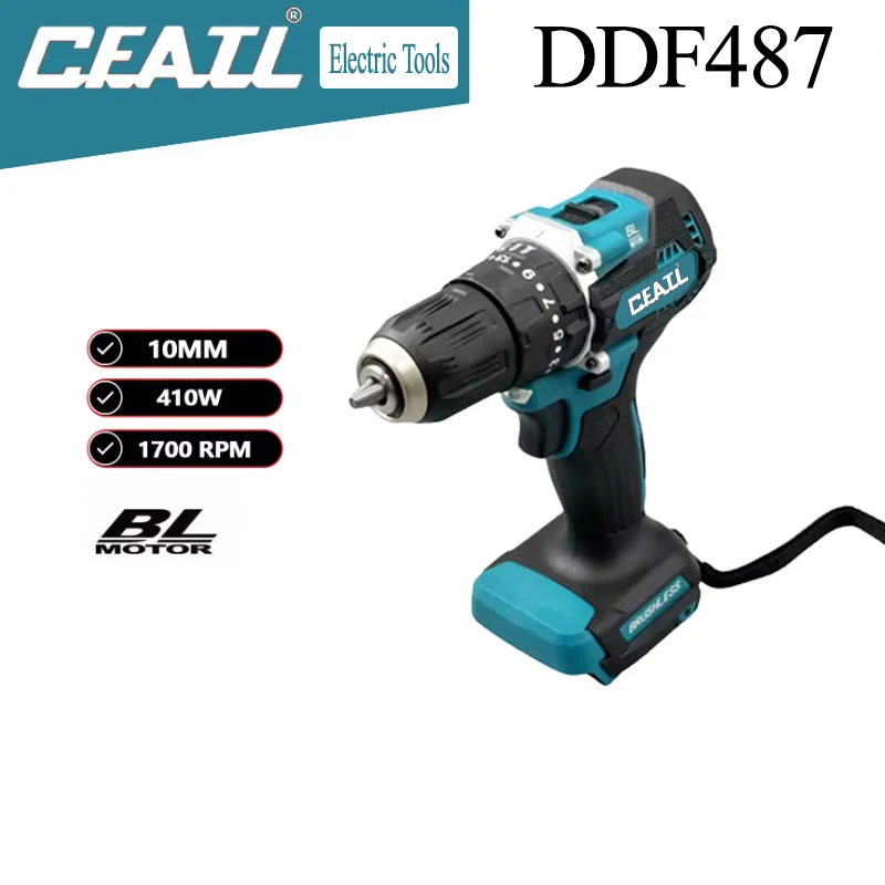 

18V CFATL DDF487 Cordless Driver Drill Brushless Electric Impact Screwdriver Rechargeable Power Tool For Makita 18v Battery