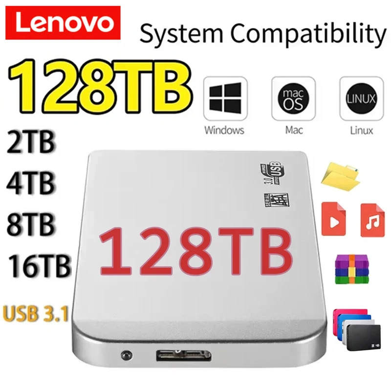 Lenovo Portable Original 500GB SSD High-speed External Solid State Hard Drive USB3.0 Interface HDD Mobile Hard Drive for Laptops