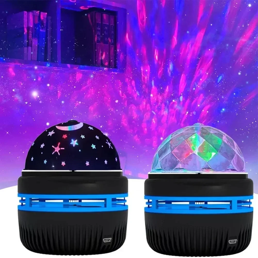 Starry Night Light Projector USB Table Lamps Gaming Room Home Theater Ceiling Wedding Decoration Halloween Rotates Automatically