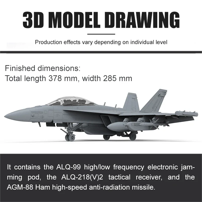 MENG Assembled Model Kit LS-019 Boeing EA-18G Growler Electronic Warfare Attack Aircraft 1/48