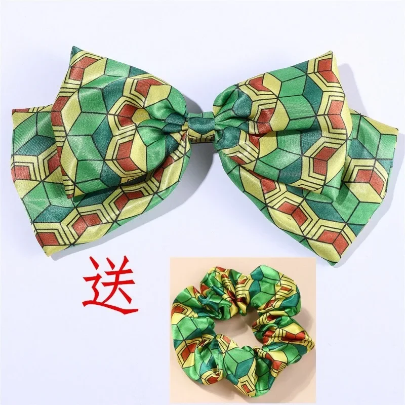 Anime Cosplay Bow Hair Clips Accessories Shinobu Nezuko Tanjirou Headwear for Women Girls - view 6