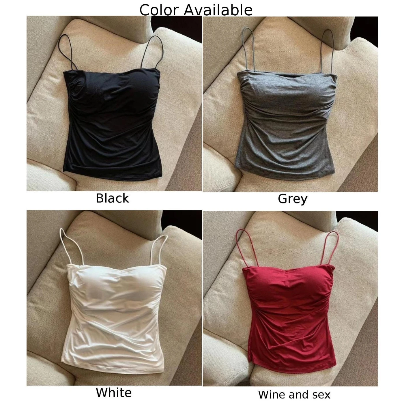 Zomer Camis Tank Casual Tops Vrouwen Met Ingebouwde Bh Spaghetti Band Tanks Voor Vrouw Effen Kleur Vrouwelijke Koreaanse Stijl