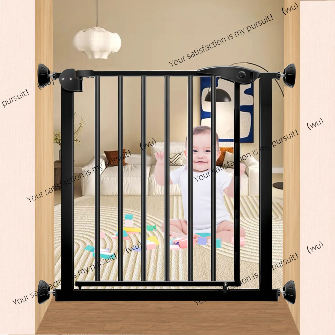 

Staircase entrance guardrail, baby and child non-punching safety fence, pet fence door double lock