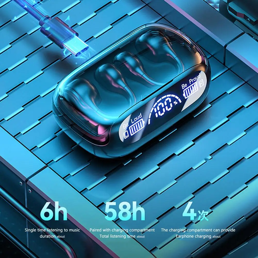 Wireless Earphone Ear Clips New Open Ear Sports Earbuds Bluetooth 5.4 Headphone Noise Cancelling Headset For Android iOS