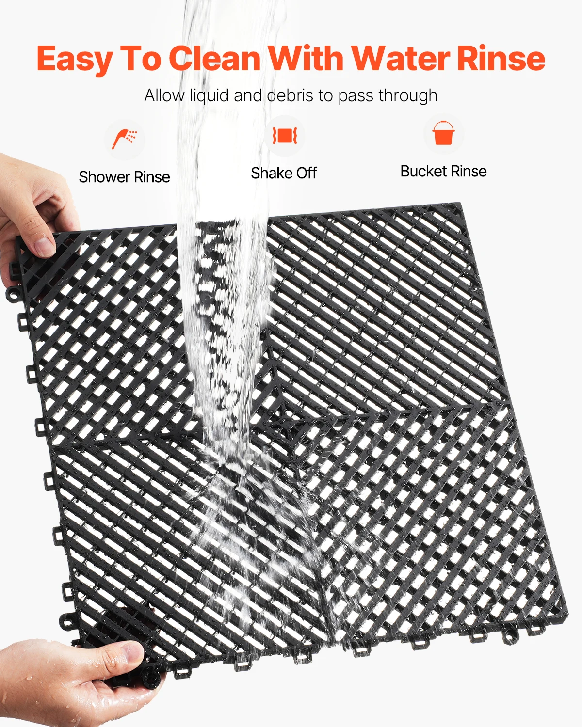 SucceBuy Блокирующий дренажный коврик 15,7 x 15,7 дюйма, 24 шт., дренажные коврики из полипропилена, дренажная напольная плитка и коврик для душа для гаража