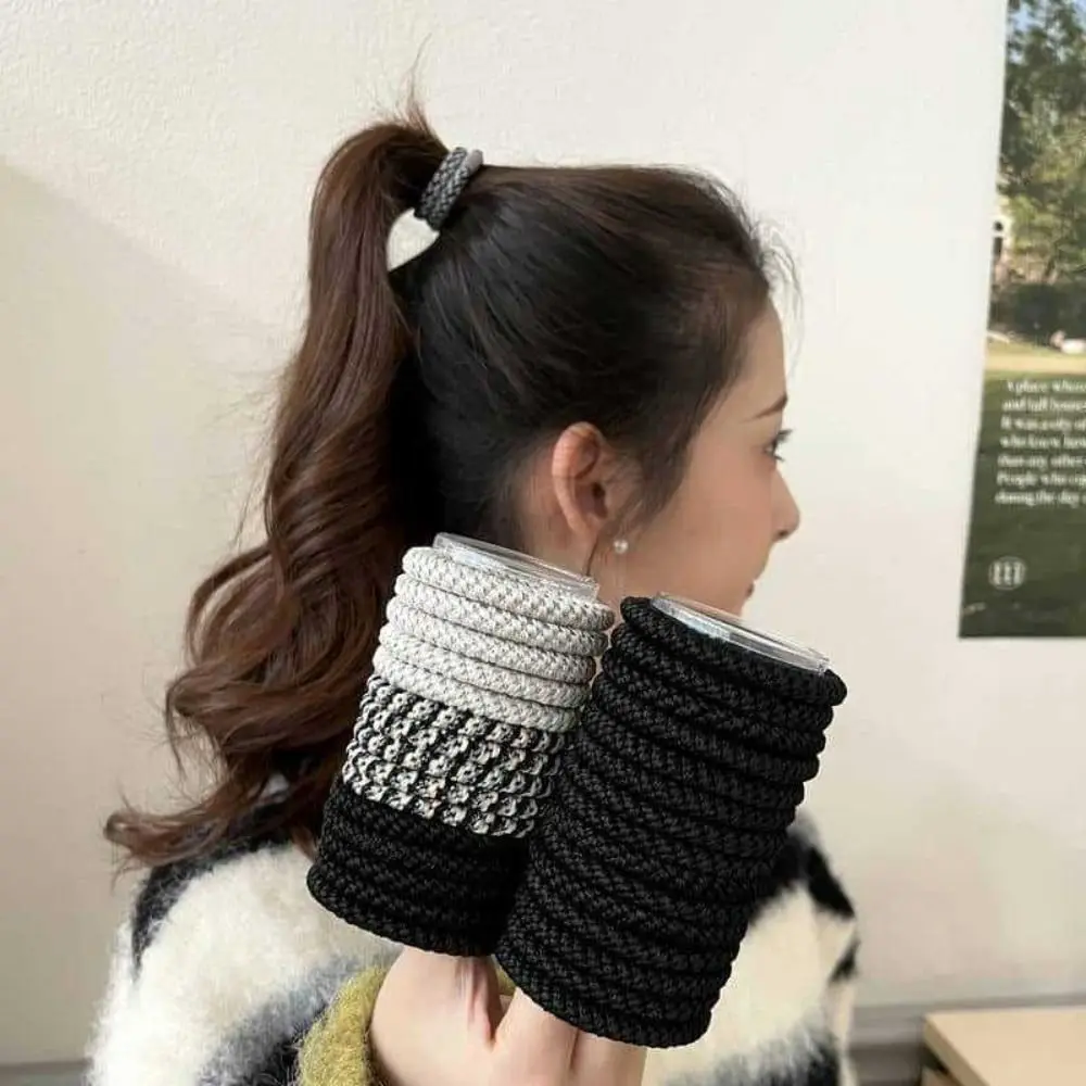 Ensemble de cordes pour cheveux, 8 pièces/ensemble, élastique pour queue de cheval, bande en caoutchouc de Style coréen, anneau de cheveux mignon, accessoires pour cheveux