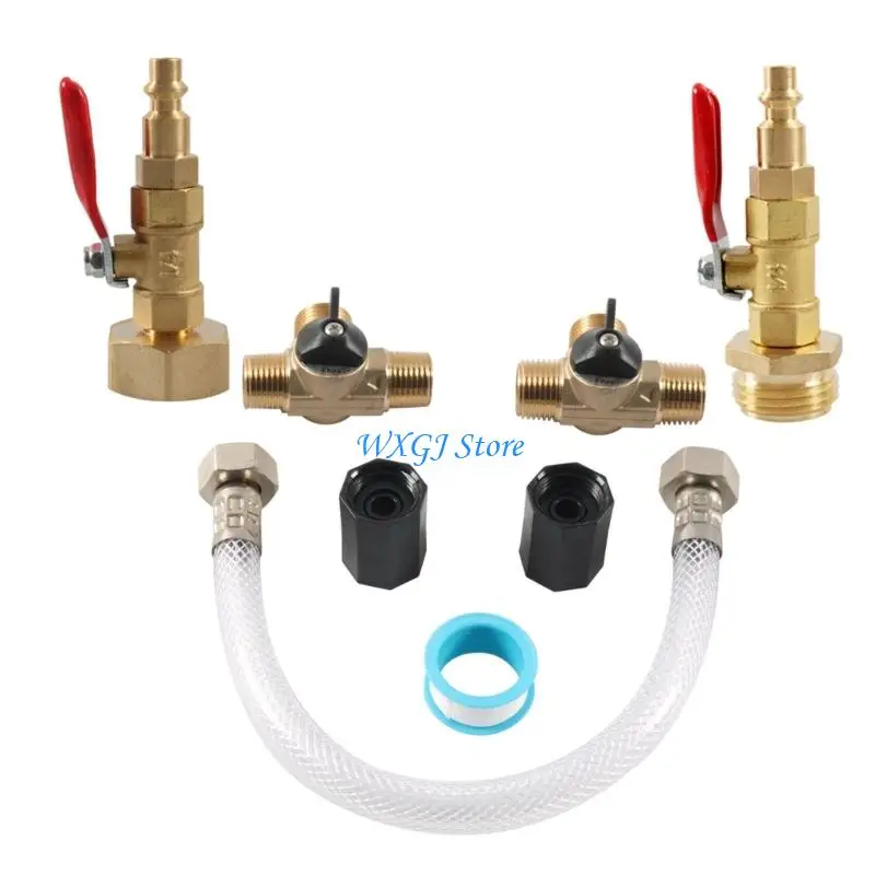 37JE RVs Hot Water Heater By-Pass Plumbing Adapter Set Brass Construction Bypass For Campers System Customization