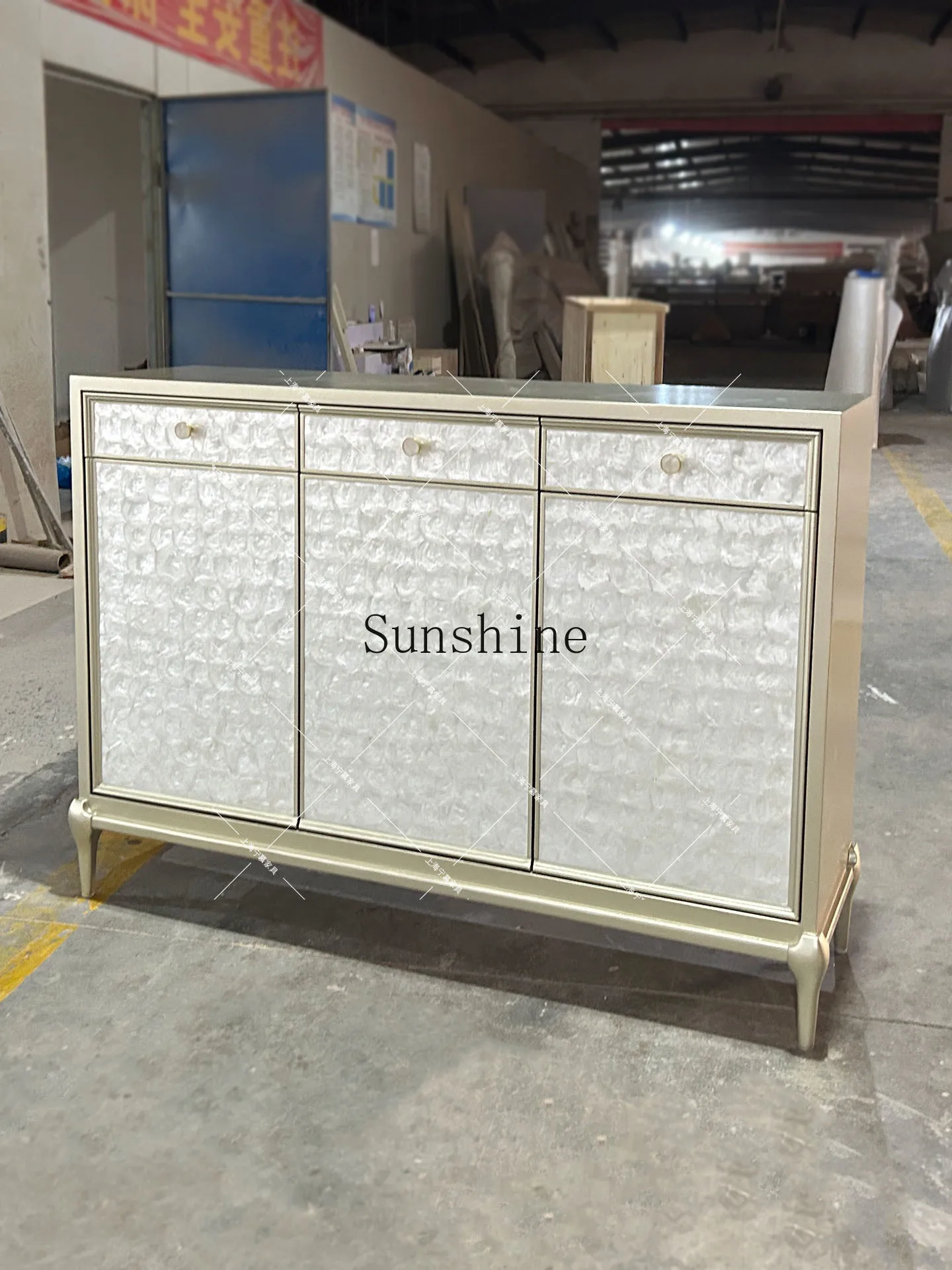 American all-solid wood shell porch cabinet Small apartment entry door narrow shoe cabinet