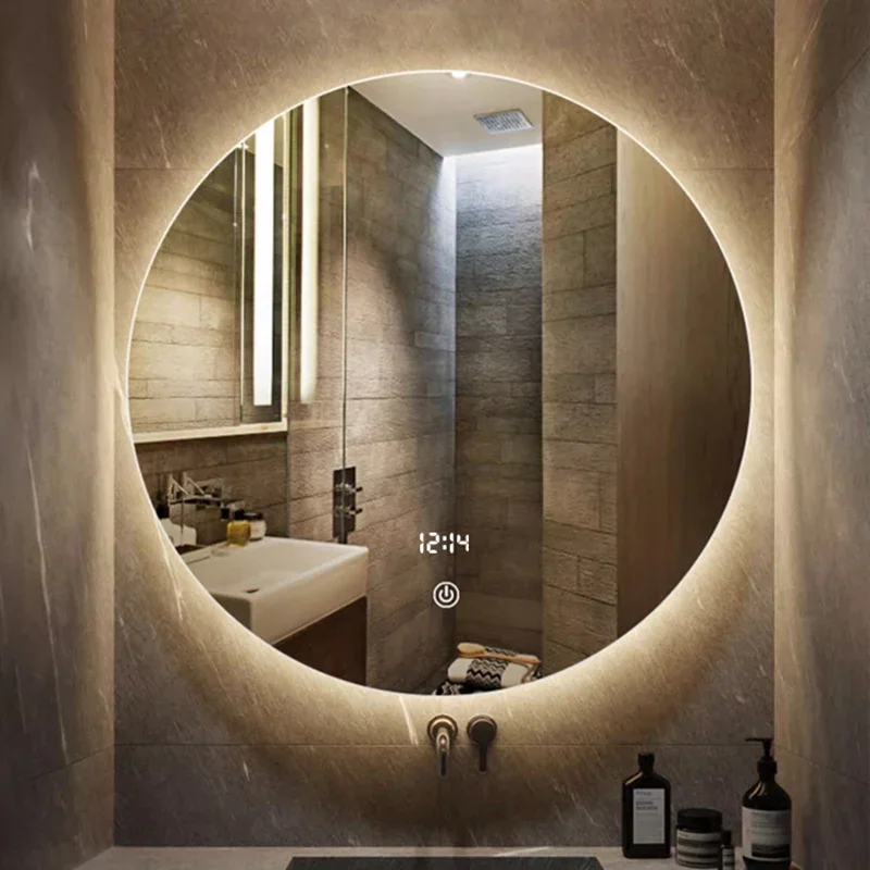 น่ารักกระจกเครื่องสําอางแบบพกพาที่กําหนดเองวงกลมความงาม Nordic หรูหรากระจกแขวนห้องน้ําโมเดิร์น Espelhos ตกแต่งบ้าน