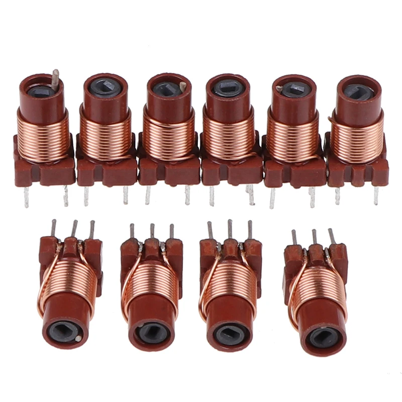10pcs 12T 0.6uh-1.7uh Adjustable High-Frequency Ferrite Core Inductor.