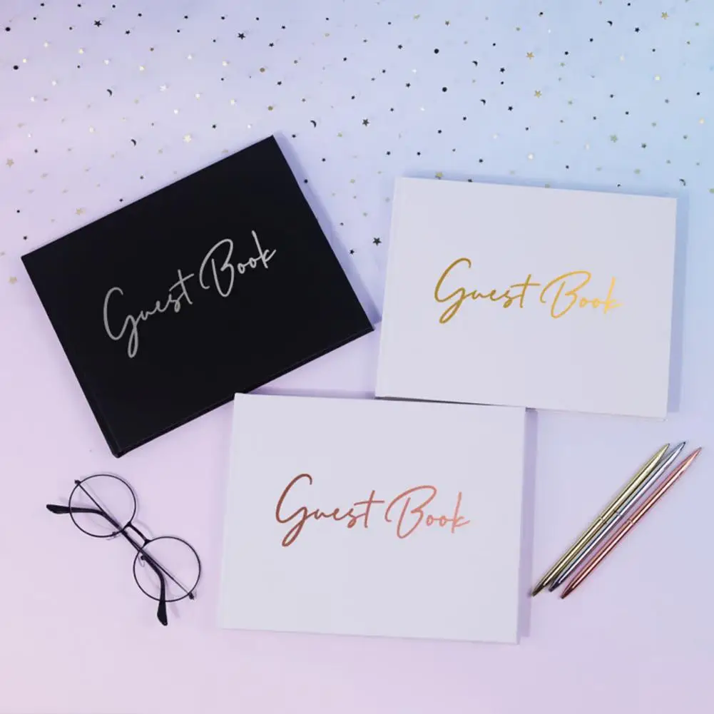 Ślubna księga gości z polaroidem eleganckim gościem weselnym przyjęcia zestaw książek prysznice dla dzieci uroczystości 50 stron pióro pudełko kartonowe