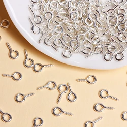 200pcs/100pcs/bag 4x8mm Tiny Screw Eye Pins Sheep Eyes Nails DIY Keychain Necklace Bracelet Pendant Jewelry Craft Accessories