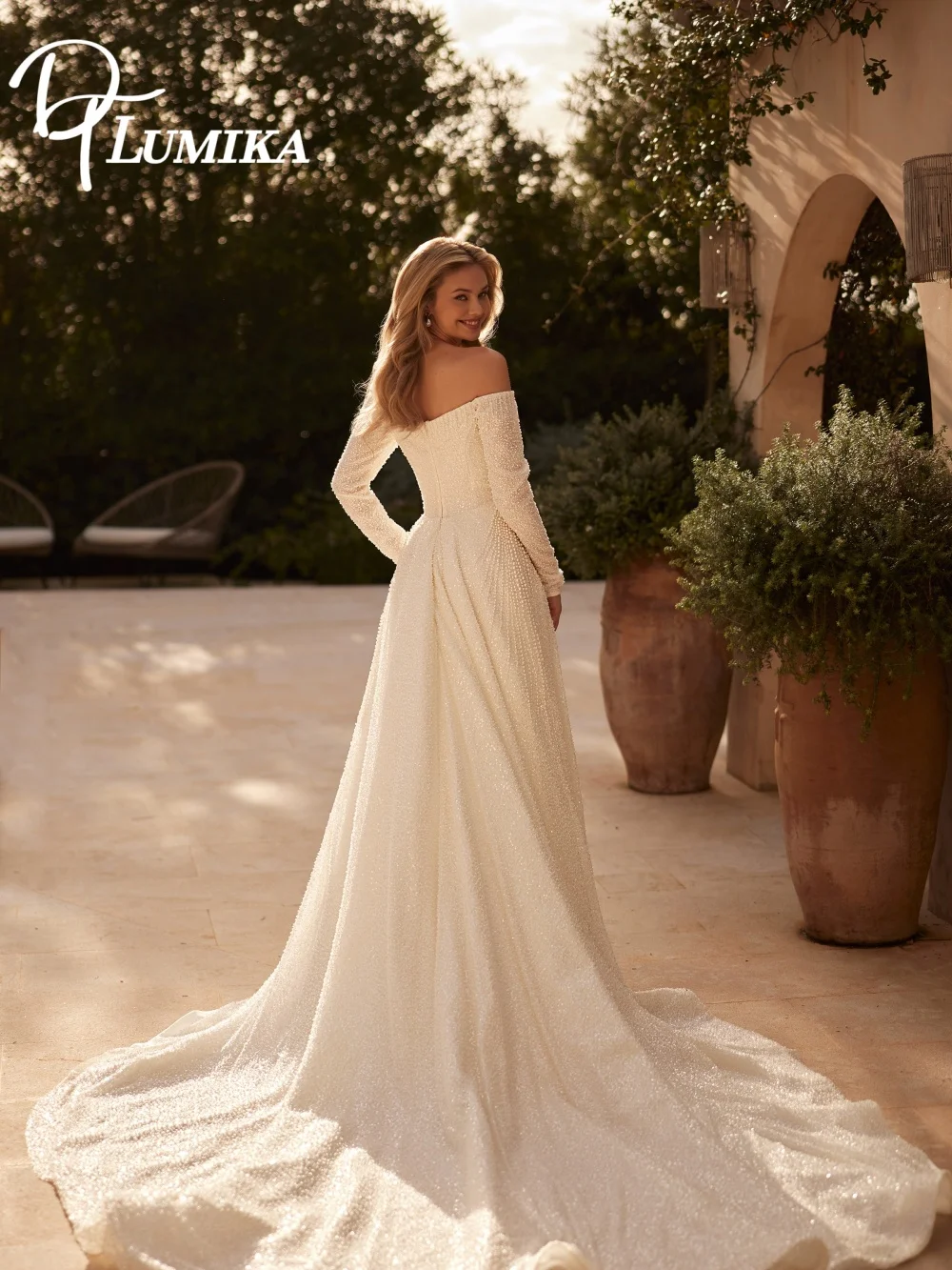 

Romantic Pearl Wedding Dress 2026 Elegant Off-Shoulder Church Bridal Gown Graceful A-Line Tulle Floor-Length Dress Customized